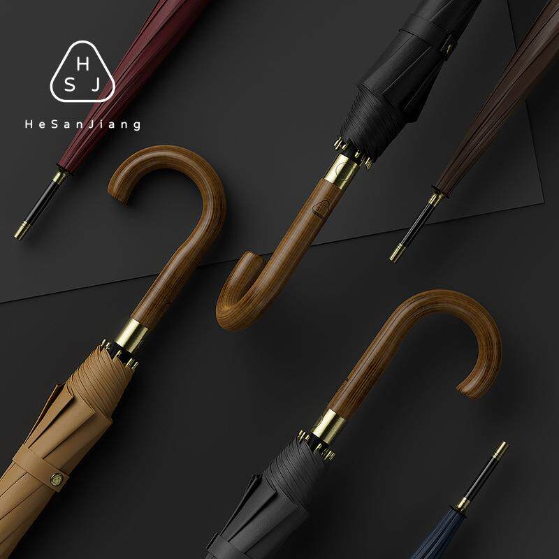 长柄8骨自动直杆雨伞结实抗风暴雨双人高端商务伞大号男士120cm