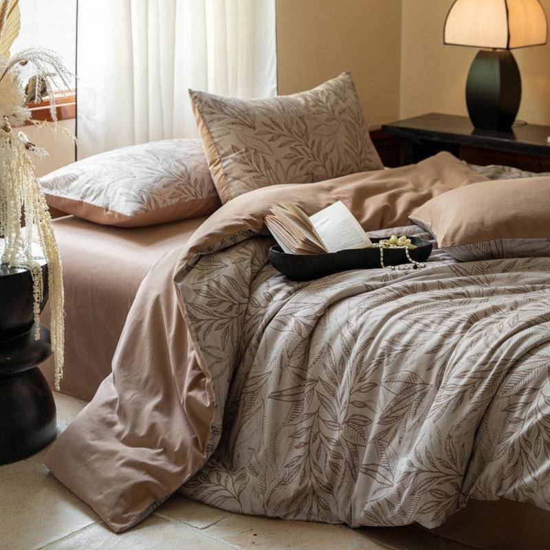 2025新款全棉贡缎磨毛数码印花四件套 1.8m床单款四件套 浮云意-