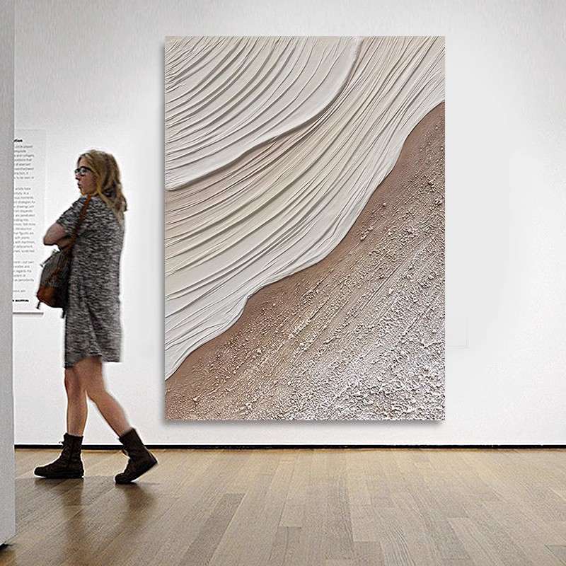 纯手绘油画现代简约抽象立体肌理画 客厅入户玄关走廊装饰画挂画图片