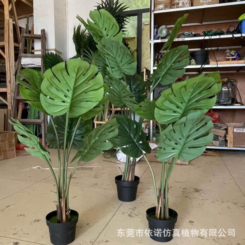 仿真龟绿植盆yn230810栽仿真龟背假竹造背装饰室内景植物装饰造景