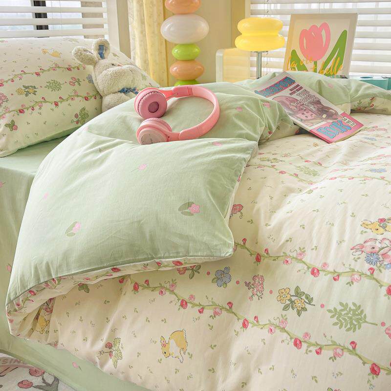 夏季纯棉全棉单件150套&times;20&times;2lxy2024030田园被罩床品四件被套02