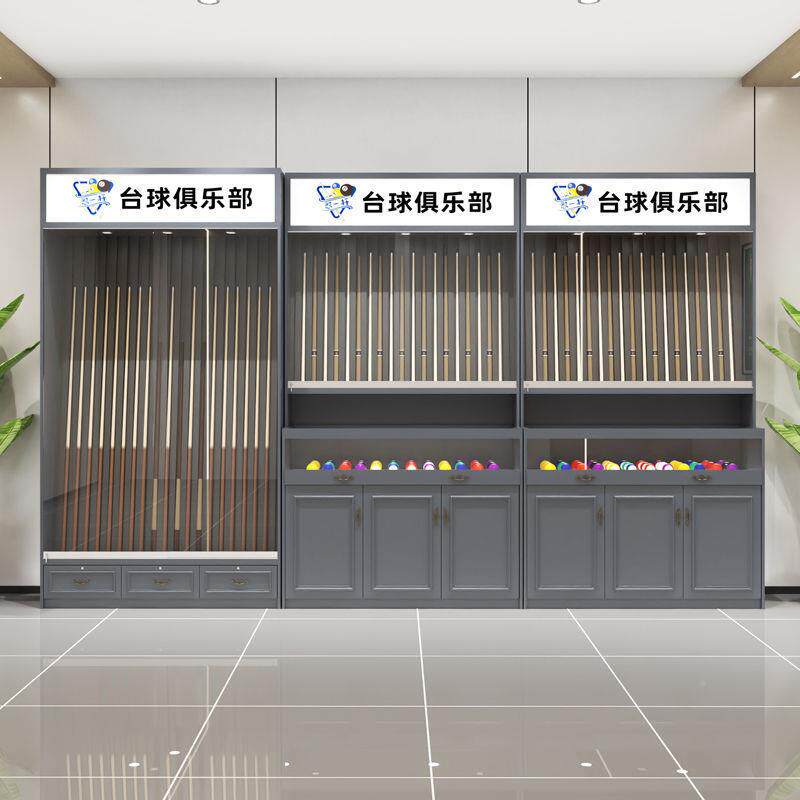 台球杆柜木质台台球厅用存杆展子示柜球存放柜桌球839杆柜台杆品