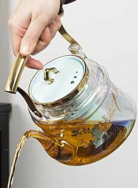 电ZG-63443陶煮茶器贝彩烧玻围炉蒸茶壶套装家炉用客厅烧璃水泡壶