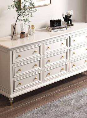 VSB实柜木斗柜美式床尾屉卧室收柜现代客纳厅置抽物储物柜斗橱靠