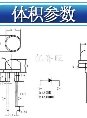 FTHC8草5帽白光6000极MCD透0明.W直插灯珠8mmLED发光二管超高亮