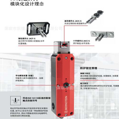 博恩斯坦机械设置SLC-F-024-11/11-R4安全开关锁电磁门锁磁吸IP67