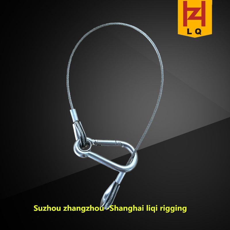 张周钢丝绳厂家直发钢丝绳压制索具不锈钢304压带弹簧扣索具
