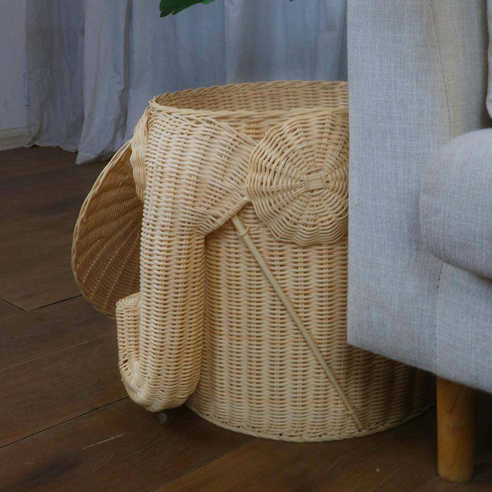 手工藤编大象造型杂物筐脏衣篮玩具收浴纳3890筐酒店民室宿毛筐巾,收纳整理,脏衣篮,淘宝优惠券,粉丝福利购,淘宝优惠卷