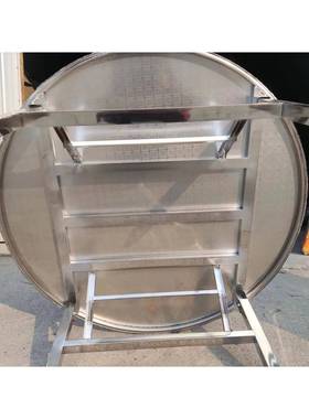 特厚不锈钢折叠圆桌户外烤酒餐席家用烧桌出吃OBC租房餐厅饭圆台