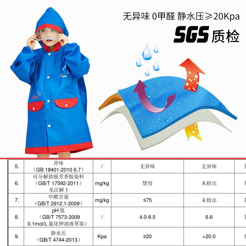 柠檬宝宝儿童雨衣小学生书包雨衣开学季专业小学生雨衣雨披单帽檐