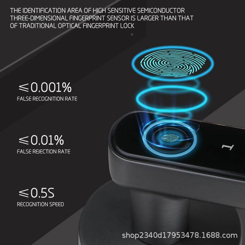 智能电子手把锁隐藏指设计+自动上锁便捷946与安全兼纹得指纹式解