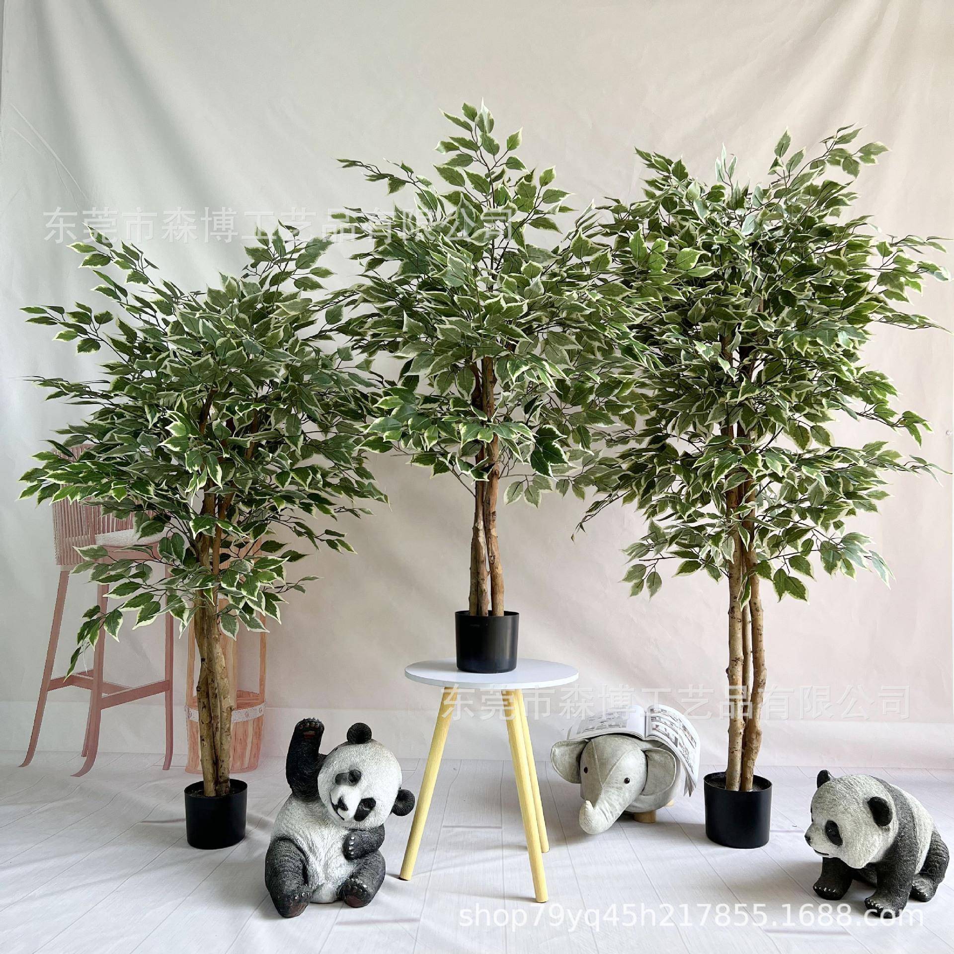 仿真仿SB-ZGRS-地真杆边小叶榕树室内假树真树装饰大型植物商场落