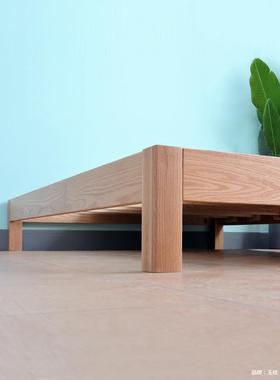 安邸木架全实木日式橡榻榻米原红木无床头矮床床1.5m小户KGJ型双