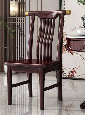 饭店高靠背档中式现代免安装餐椅酒子店BXB餐椅用实木椅整装全家吃饭