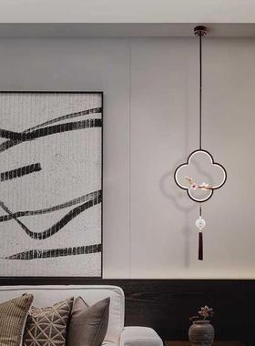 新中式小吊灯全铜中国装饰卧室床头L风E餐单D头厅562吧台玄关吊线