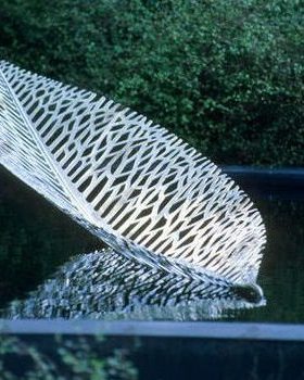 不锈钢树叶雕塑创意真金属铁艺镂空叶子户外水景酒店装饰品摆件