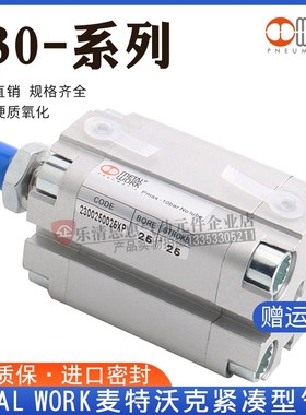 麦特沃克 METALWORK 紧凑型气缸230012/16/20/M25/32/40/50/63XP