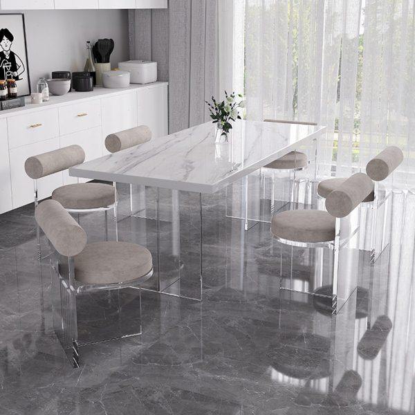 意式简约亚克力透明悬浮餐桌椅德利丰岩板下挂长方形家用网红岛台,住宅家具,岩板餐桌,淘宝优惠券,粉丝福利购,淘宝优惠卷