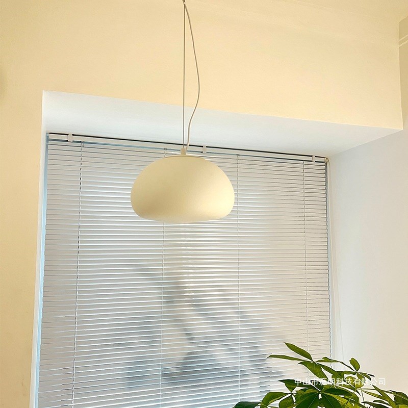 法式云朵白色玻璃吊灯奶油风日式简约现代卧O室书房床头餐厅水滴