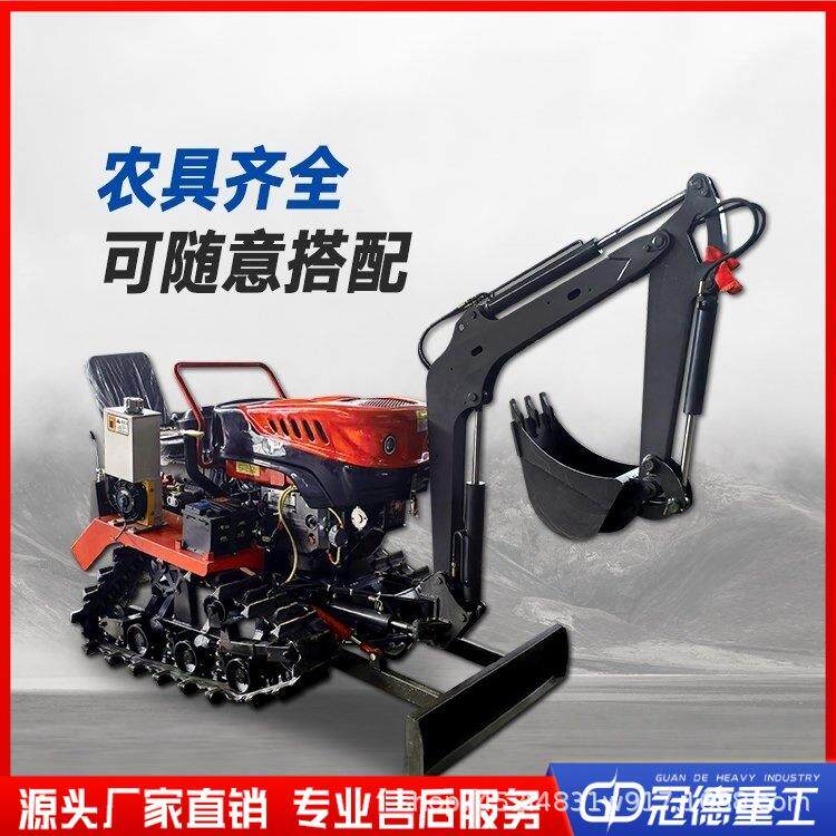 乘坐式履带旋耕机四轮多功能微耕机大棚果园丘陵水田耕地开沟机