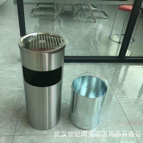 不锈钢圆形丽格桶酒店大堂物业楼梯口门口用垃圾桶商用加厚商用级