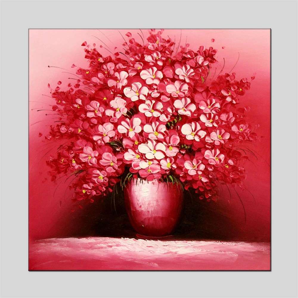 手绘创意花卉装饰画油画客厅书房儿童房装饰画有框画支持各类尺寸图片