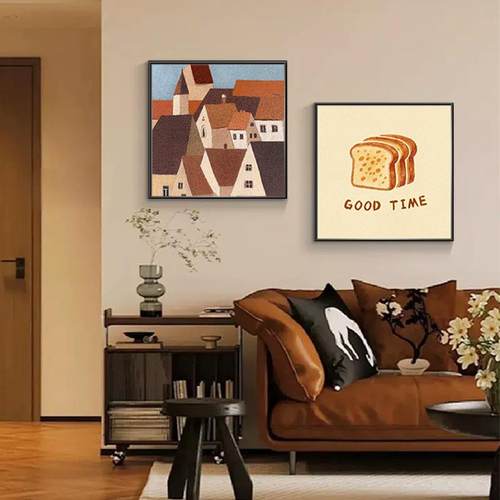 美拉德客厅组合装饰画法式复古餐厅玄关卧室挂画中古风桌面摆件画