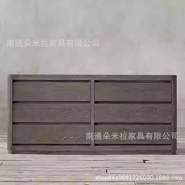 RH灰橡木实木五斗柜乡村复古卧室储物抽屉柜九斗柜客厅边柜