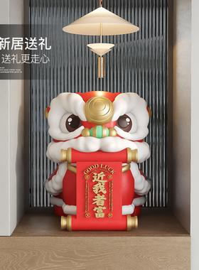 国潮醒狮桌面摆件家居装饰品w客厅家用存钱罐只进不出店铺开业礼