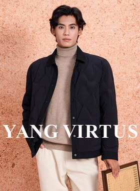 YANG VIRTUS 冬季男士短款优质鹅绒羽绒服轻薄蓬松保暖三防外套