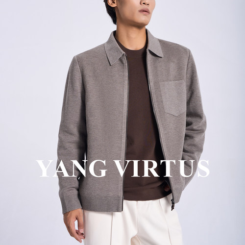 高级感翻领针织开衫百搭外套夹克