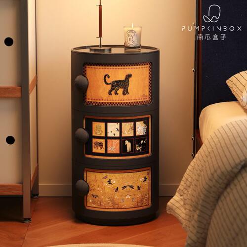 中古风床头柜替代品神器家用卧室黑色柜子创意沙发收纳边柜置物架