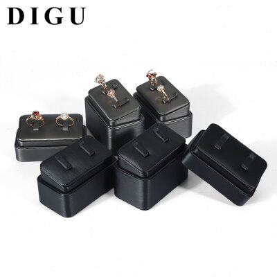 狄古拉丝皮质围边对戒指三件套座托饰品架情侣戒指首饰展示架道具