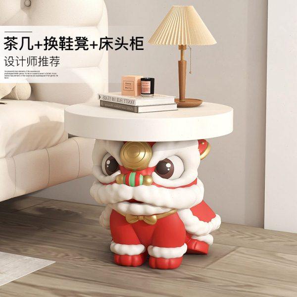 国潮醒狮茶几装饰摆件客厅沙发边几家居饰品床头轻奢时尚乔迁礼物,家居饰品,落地摆件,淘宝优惠券,粉丝福利购,淘宝优惠卷