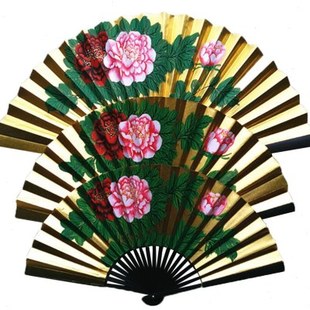 扇子高档金扇戏曲小生折扇京昆越剧表演道具扇梅花牡丹梁祝舞台扇