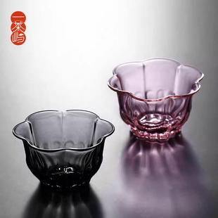 梅花个人专用高档玻璃主人杯单杯功夫喝红茶杯茶盏茶碗高端品茗杯