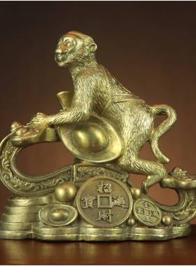 全铜猴子 如意猴 元宝猴 家居店铺铜猴子摆件厂家