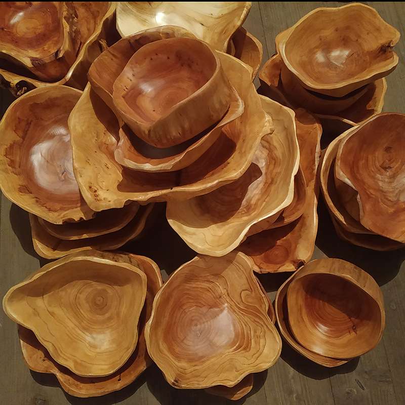 Manufacturer Wholesale Solid Wood Fruit Plate, Natural Wood