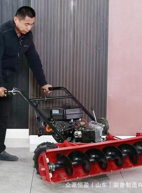 扫雪机小型大棚手推式物业清雪车蛟龙款家用全齿轮除雪机 抛雪机