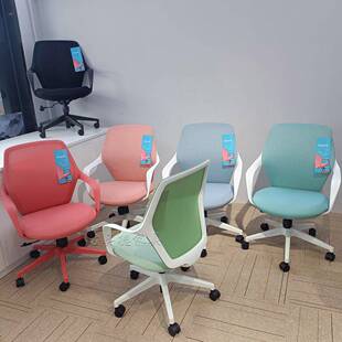 网布办公椅粉红绿蓝黑色转椅员工职员电脑椅居家电脑椅会议椅