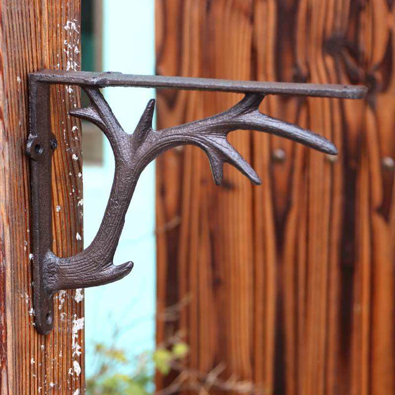 三角支架托架墙上直角固定壁挂y复古铸铁层板支撑架角铁隔板置物