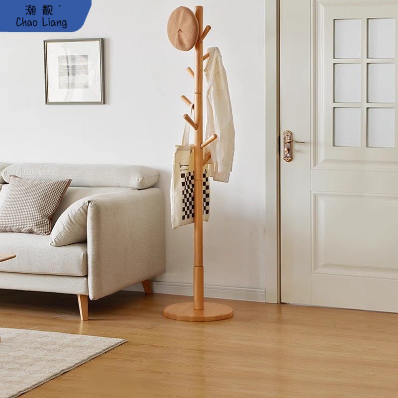 实木网红衣帽架落地卧室挂衣架家用客厅单杆立式衣服架子简易房间