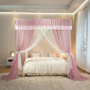 蚊帐家用老2米1.8m1.m床落式地加密宫廷公主风纹账2.AL8903790x52