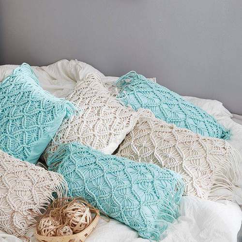 沐香波西米亚编织抱枕腰枕含芯民宿靠枕不含税