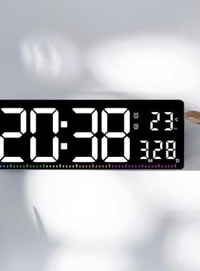 创意挂钟简约彩色客厅挂钟健身房秒表时钟多功能钟表大屏幕6663