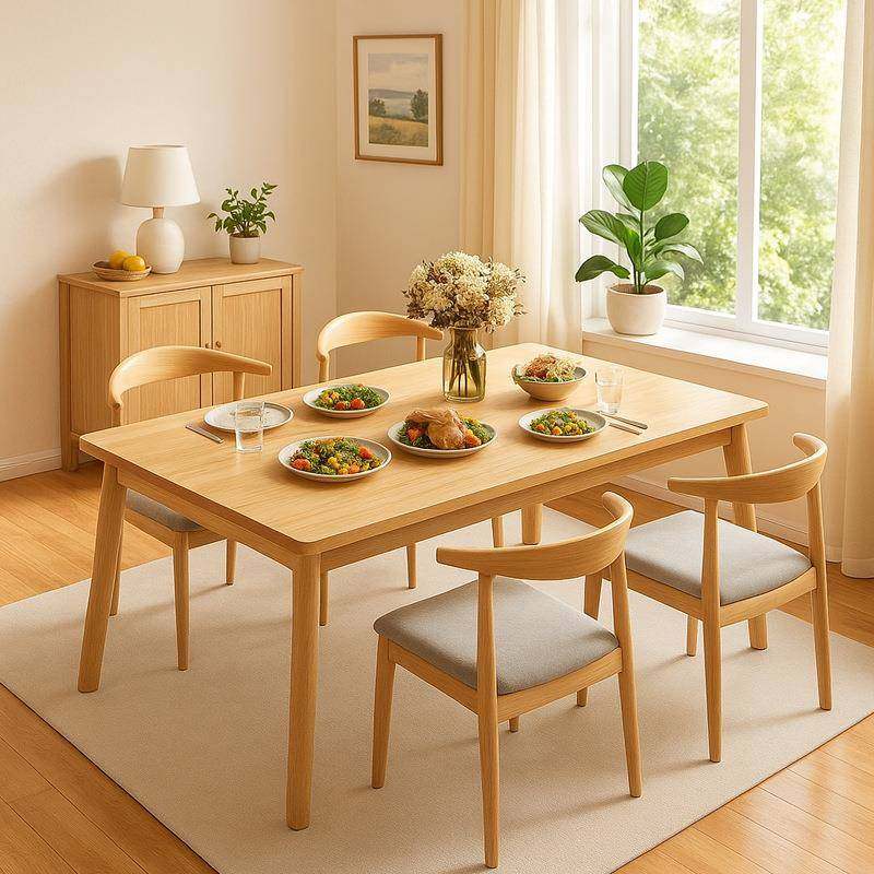 全实木餐桌家用吃饭桌小户型桌简易餐桌原木色长方形大板桌椅套装,商业/办公家具,餐桌椅系列,淘宝优惠券,粉丝福利购,淘宝优惠卷