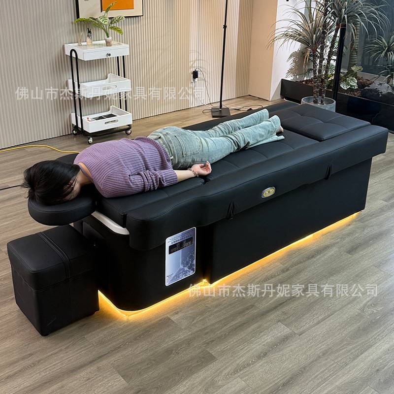 电动升降足疗洗头床恒温水循环熏蒸养发床加厚沙龙美业头疗床设备