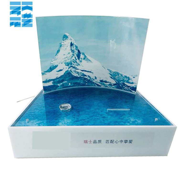 亚克力展示架乳白透明产品展架UV喷绘LED发光有机玻璃展示架