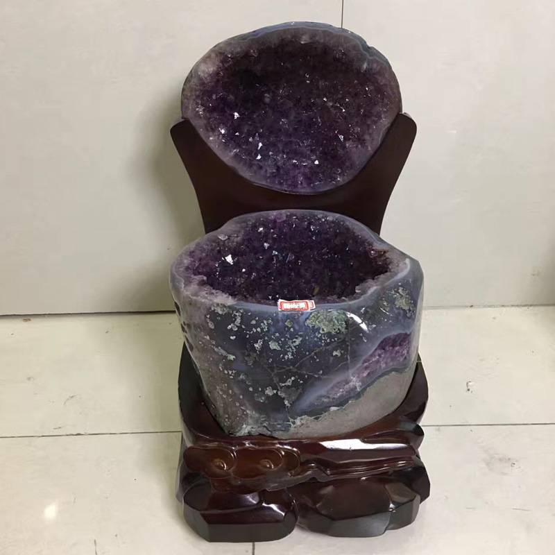 天然乌拉圭紫晶簇 紫晶洞 紫水晶洞原石聚宝盆 水晶洞摆件消磁