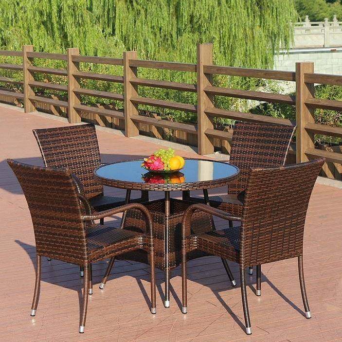 户外桌椅室外藤椅五件套户外藤椅餐椅组合茶几圆形洽谈桌,商业/办公家具,商用藤编家具,淘宝优惠券,粉丝福利购,淘宝优惠卷
